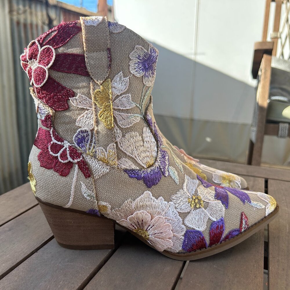 The Wanda Boot; Signature 3D Floral Appliqué